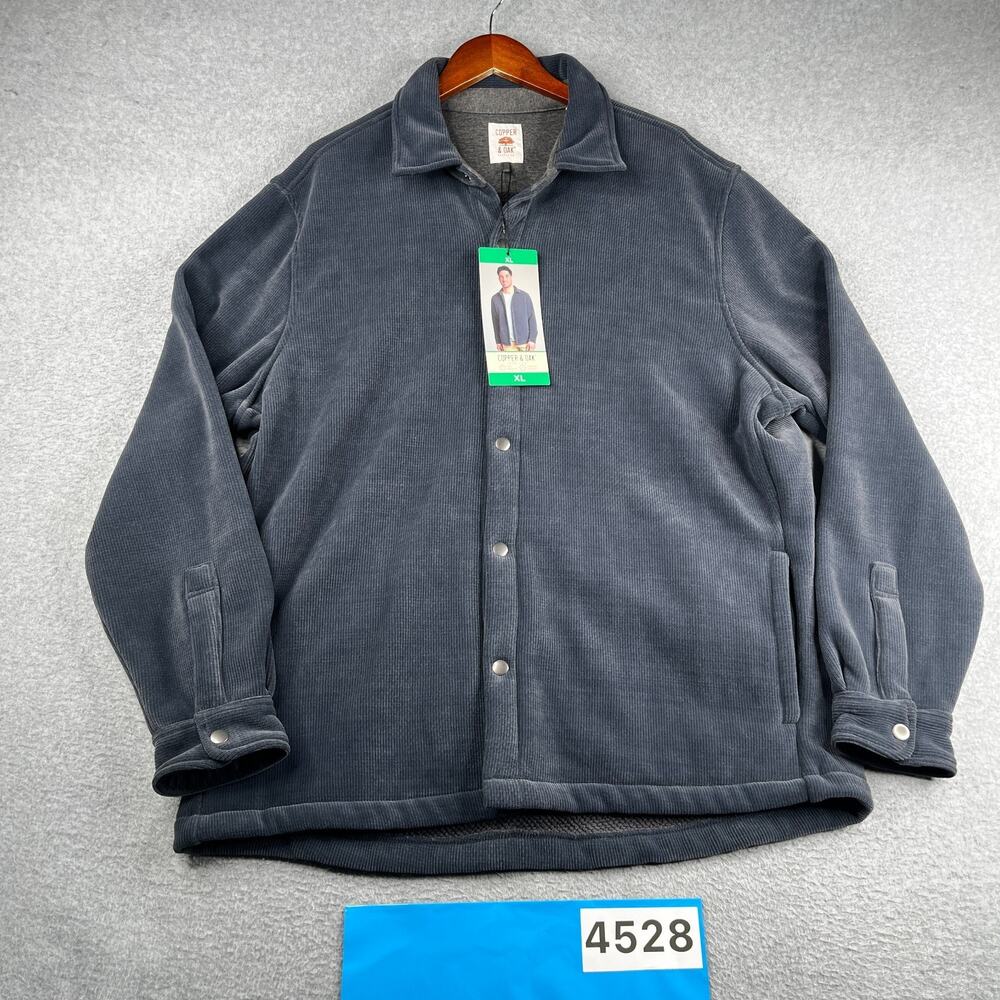 Copper & Oak Shacket Navy Blue Snap Pockets Casual Mens NEW NWT XL